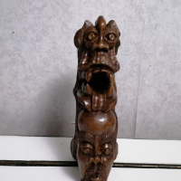 Африканска племенна статуетка от екзотична  дървесина, снимка 2 - Статуетки - 36343346