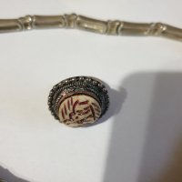 посребрено ланче и пръстен, снимка 2 - Колиета, медальони, синджири - 36013476