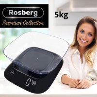 Кухненска везна с купа Rosberg Premium, 5кг., 3xAAAбатерии , LED екран, Черен, снимка 6 - Електронни везни - 44167191