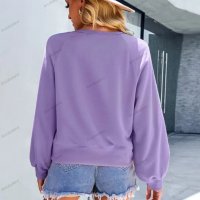 Свободна едноцветна дамска блуза с обло деколте, 2цвята - 023, снимка 8 - Блузи с дълъг ръкав и пуловери - 39476902