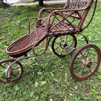 Стара плетена количка за кукли. №3998, снимка 5 - Антикварни и старинни предмети - 40730612
