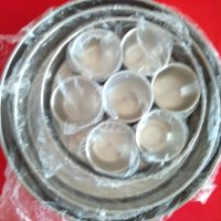 Комплект нови кръгли тави инокс+7 купички за крем карамел, снимка 3 - Съдове за готвене - 41929177