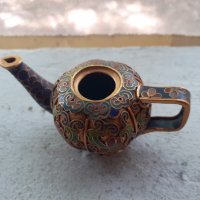 Малко чайниче Клоазоне, снимка 3 - Антикварни и старинни предмети - 34348497