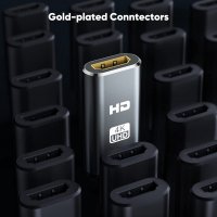4K DP DisplayPort към HDMI мъжки към женски преобразувател, позлатен, 30 см, снимка 7 - Кабели и адаптери - 39260478