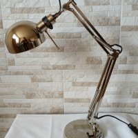Никелирана настолна лампа за бюро, снимка 1 - Антикварни и старинни предмети - 34443241