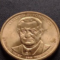 Възпоменателна монета 1 долар LYNDON B. JOHNSON 36 президент на САЩ (1963-1969) за КОЛЕКЦИЯ 37756, снимка 4 - Нумизматика и бонистика - 40765060
