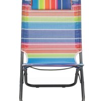 Плажен стол с боядисана райета възглавница 87x48x73 см, снимка 2 - Къмпинг мебели - 41434403