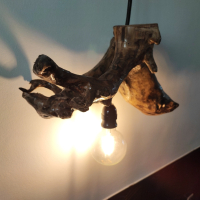 Полилей от дърво, снимка 4 - Лампи за таван - 44825631
