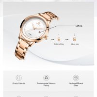 Дамски часовник NAVIFORCE Clarity Rose Gold/White 5008 RGW., снимка 7 - Дамски - 34744332