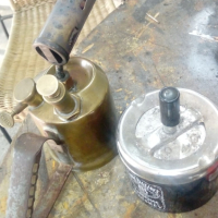 бензинова лампа от бронз, снимка 5 - Антикварни и старинни предмети - 44706627