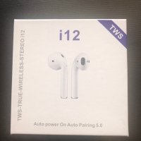 Безжични слушалки тип Airpods i12, снимка 1 - Слушалки, hands-free - 41409638