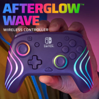 Безжичен контролер, PDP Afterglow Wave, Nintendo Switch, RGB LED осветление, виолетово, снимка 4 - Nintendo конзоли - 44821538