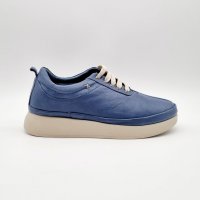 Дамски спортни обувки от естествена кожа в синьо , снимка 2 - Дамски ежедневни обувки - 40461285