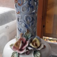 Страхотна голяма порцеланова ваза Capodimonte порцелан, снимка 2 - Антикварни и старинни предмети - 34751851