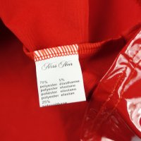 Miss Noir L/XL къса червена лачена/винил пола с отвор на дупето, снимка 6 - Бельо - 44318024