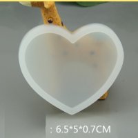 Сърце плитък силиконов калъп молд форма основа за бижутерски сладкарски и смола изделия, снимка 1 - Други - 21115528