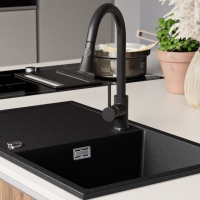 Кухненска мивка от Гранит модел Ибиса 780 х 500 мм - графит, снимка 6 - Други - 36079474