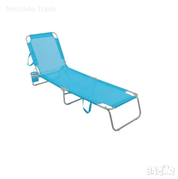 Сгъваем шезлонг Mercado Trade, За къпинг или плаж, Тюркоаз, снимка 1