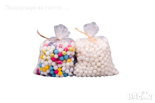 Бонбони Детска радост бели § цветни § с ядка, снимка 1