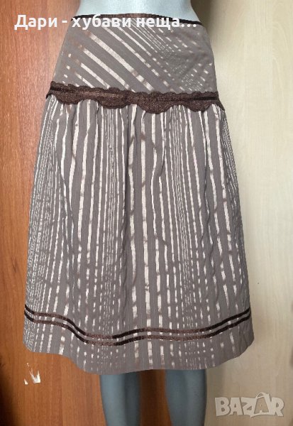 Кокетна пола в бежово и кафяво🍀❤️42 - L❤️🍀арт.4289, снимка 1