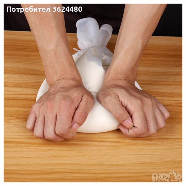 Силиконова незалепваща торба за месене на тесто, снимка 1