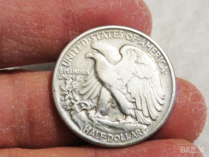 Рядък голям сребърен долар,халф долар Walking Liberty Half Dollar, HALF DOLLAR - 1917г., снимка 1