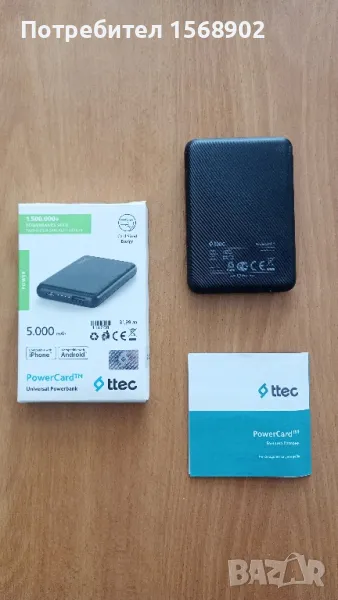 Външна батерия ttec PowerBank 5000mAh, снимка 1