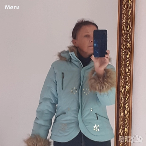 дамско-младежко нежно светло зелено- синьо късо с етикета яке, снимка 1