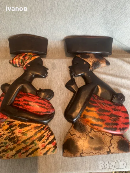 африкански дървени фигури  декорации за стени, снимка 1