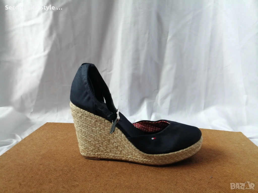 № 38 Tommy Hilfiger оригинални дамски еспадрили сандали на платформа, естествена кожа, снимка 1