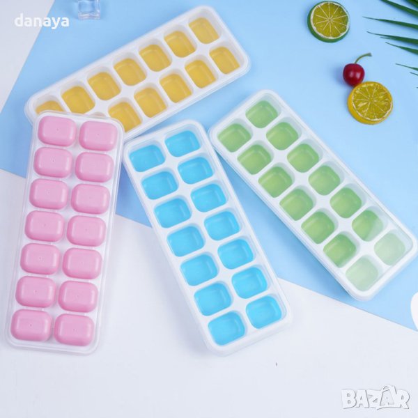 3889 Форма за лед с капак и силиконово дъно, снимка 1