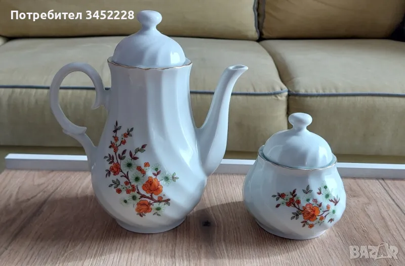 порцелан България кана и захарница за колекционери отлични , снимка 1