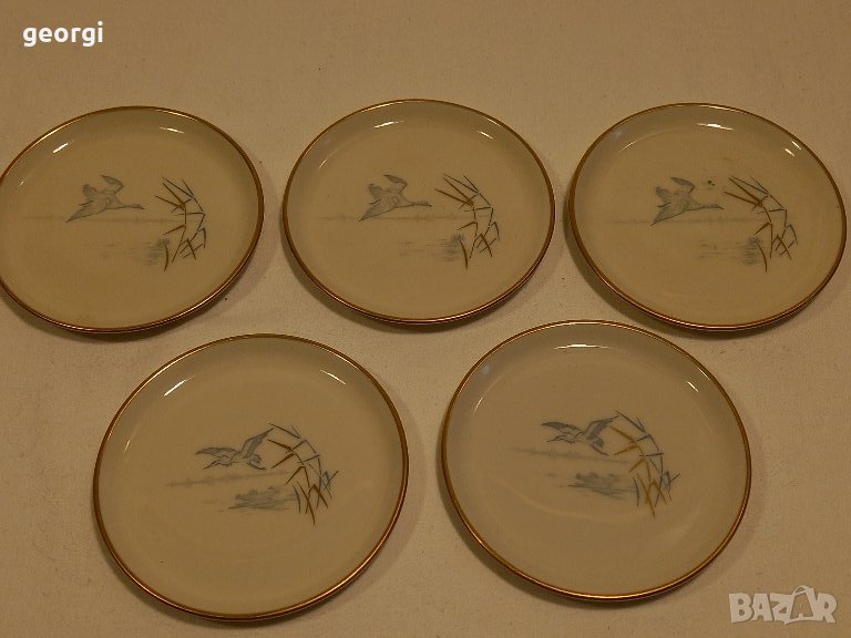 немски порцеланови чинийки с птици   6/4, снимка 1