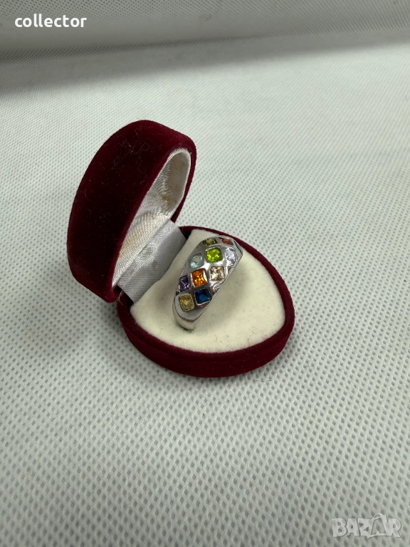 Сребърен пръстен с полускъпоценни камъни. №7765, снимка 1