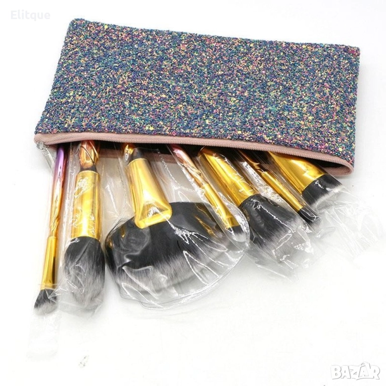 Комплект "Еднорог" от 7 разноцветни четки за грим HZS91, снимка 1