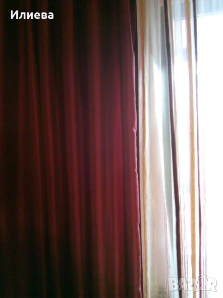 Плат тафта за пердета и др.,винено червена, ширина 1,90м, снимка 1