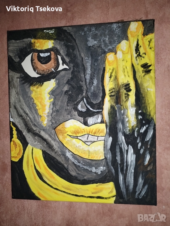 Картина за стена .Чернокожа жена със злато ., снимка 1