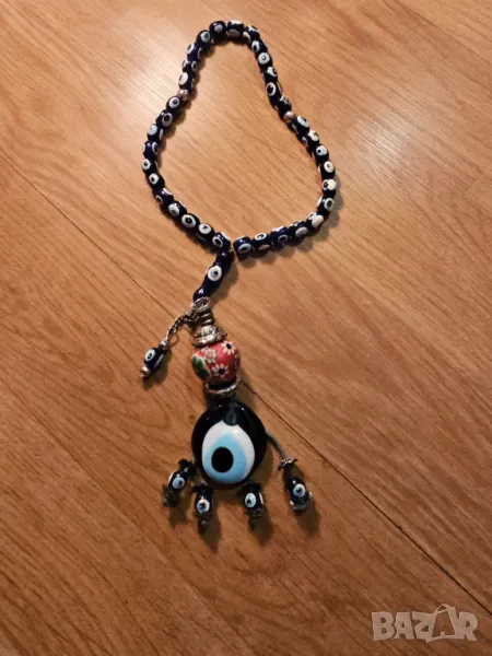 Старинна османска броеница с око на Назар амулет против уроки предпазва от зли очи  турска броеница, снимка 1