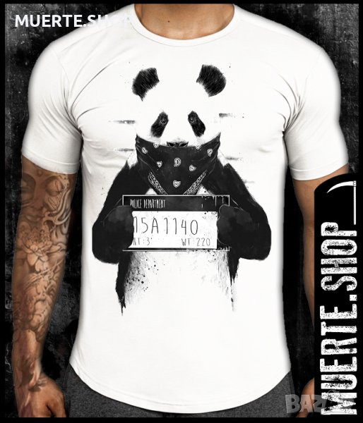 Тениска с щампа PANDA MUGSHOT, снимка 1