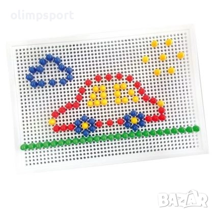 Класическа мозайка за редене на картинки с едри и дребни елементи в различни цветове. 270244 , снимка 1