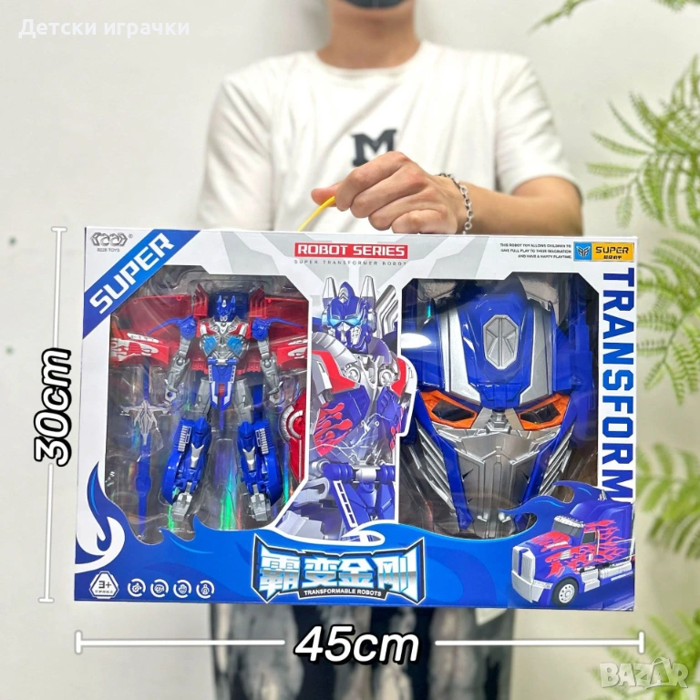 Робот Трансформер Оптимус Прайм с маска, Бъмбълби, снимка 1