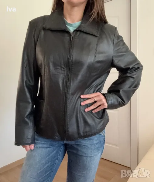 Яке от естествена кожа montego черно, снимка 1