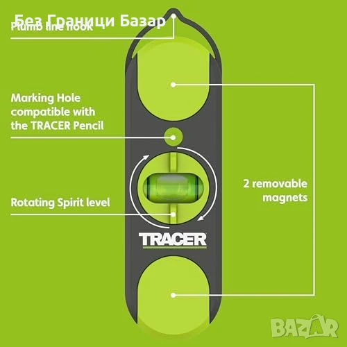 Нов търсач локатор Магнитен детектор за греди TRACER + маркери и либела, снимка 1