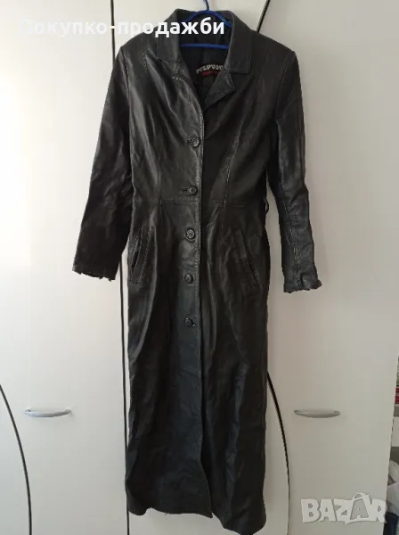 яке от естествена кожа шлифер нов .Манто шито за фирма пулпудева Пловдив,кожен шлифер, снимка 1