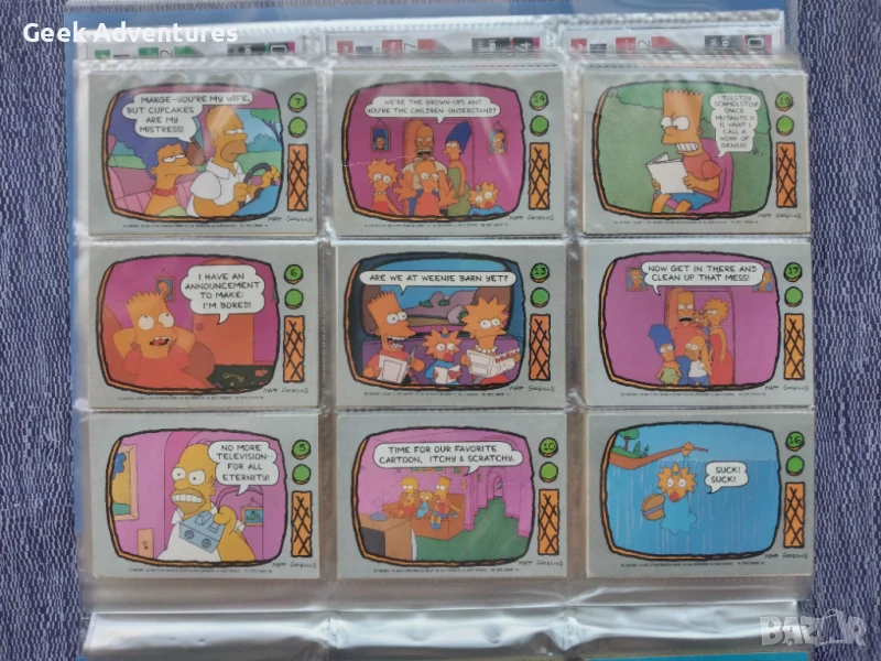 Oригинални The Simpsons Колекционерски Картички (Trading Cards) от 1990 Семейство Симпсън, снимка 1