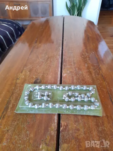 Стар комплект Копринен гердан и обици #2, снимка 1