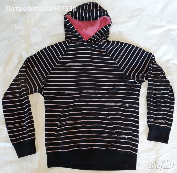 суичър с качулка (hoodie) с щампа с цип, снимка 1