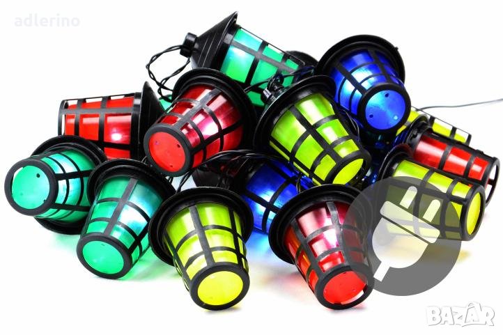 20 ЛЕД диода, парти лампички, парти осветление, домашна декорация - цветни Фенери, с трафо, снимка 1