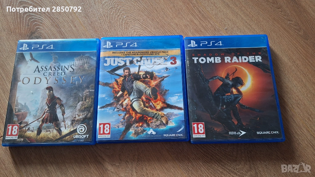 Playstation 4 just cause, tomb raider,Assassin's Creed, снимка 1