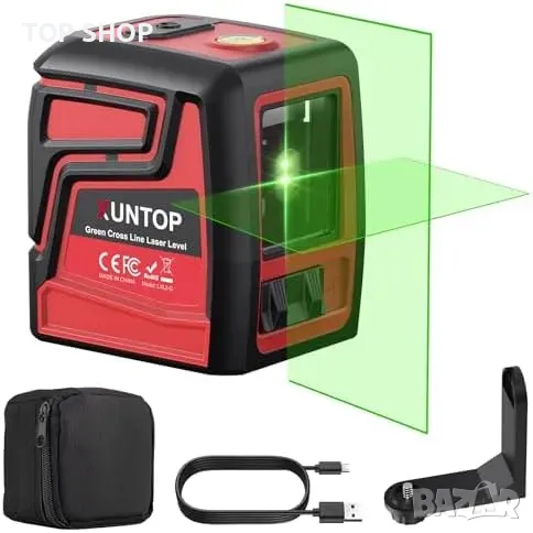 Нов Самонивелиращ се лазерен нивелир 100 фута с Type-C зареждане, зелен, снимка 1